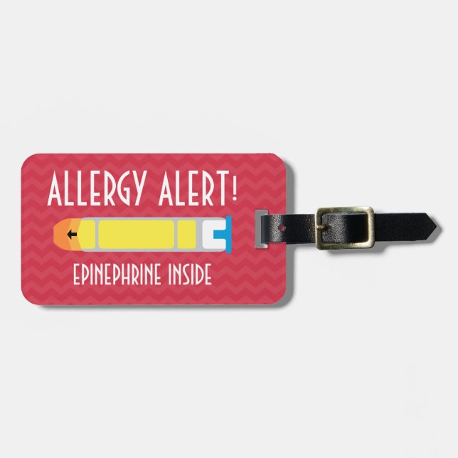 À Bagage Étiquette d'alerte d'allergie d'adrénaline pour la (Devant horizontal)