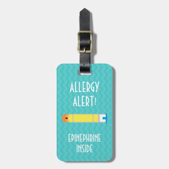 À Bagage Étiquette d'alerte d'allergie d'adrénaline pour la (Devant Vertical)