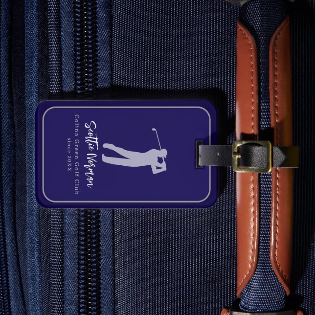 À Bagage Étiquette de golfeur élégante simple avec nom (Insitu Rectoal 4)
