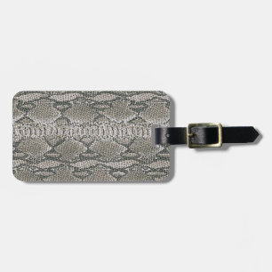 À Bagage Étiquette de la peau de serpent d'argent personnal