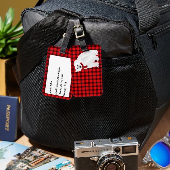 À Bagage Étiquette de la valise de l'ours polaire (Recto & Verso)