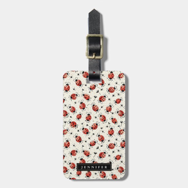 À Bagage Étiquette de la valise des fleurs de Ladybug (Devant Vertical)