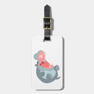 À Bagage Étiquette de la valise Hippo Caricature de rire mi