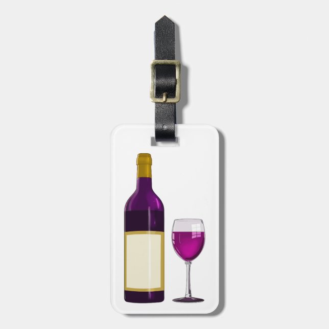 À BAGAGE ÉTIQUETTE DE NOM DE FROMAGE EN VERRE DE VIN (Devant Vertical)