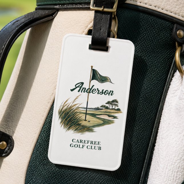 À Bagage Étiquette de sac de golf classique avec nom du clu (Créateur téléchargé)
