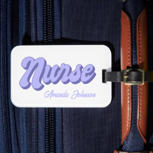À Bagage Étiquette de Sac Personnalisée Infirmière Violet