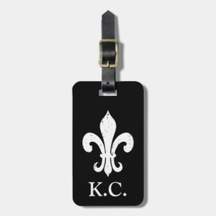 À Bagage étiquette de voyage vintage fleur de lis monogramm