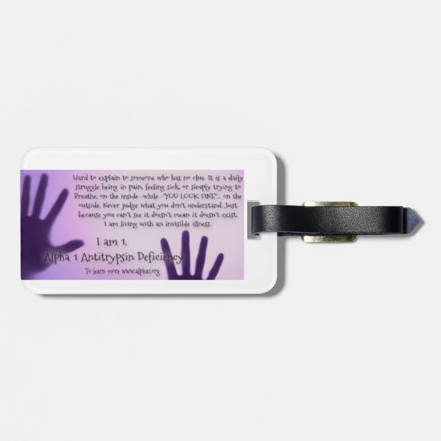 À Bagage étiquette d'insuffisance de álpha-1-antitrypsine (Dos horizontal)