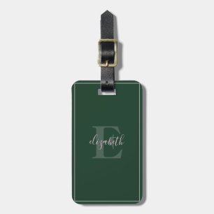 À Bagage Étiquette Minimaliste Monogramme Green Luggage