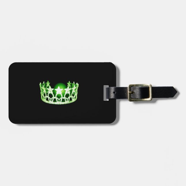 À Bagage Étiquette Miss USA Apple Green Crown (Devant horizontal)