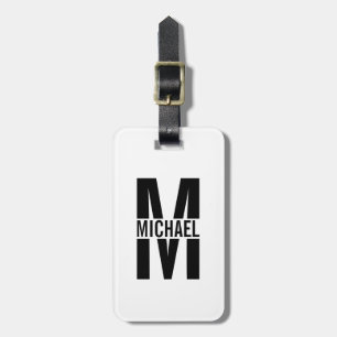 À Bagage Étiquette monogramme et nom personnalisé