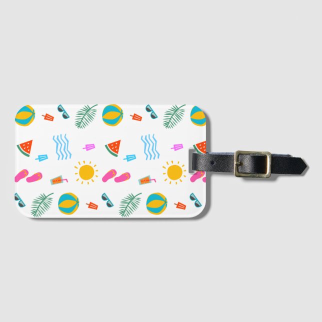 À Bagage Étiquette Motif de la plage d'été (Devant Horizontal)
