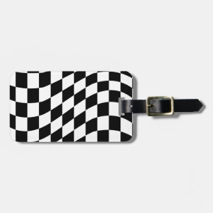 À Bagage Étiquette Motif en tableau noir et blanc
