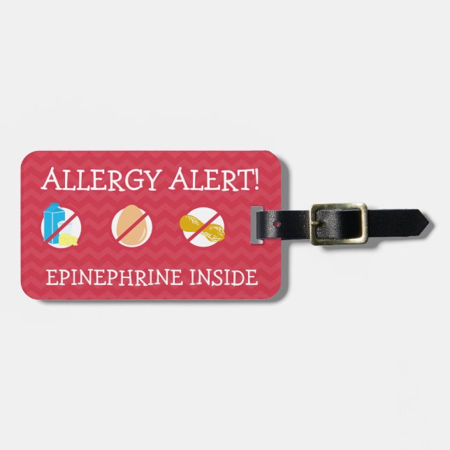 À Bagage Étiquette multiple d'alerte d'allergie alimentaire (Devant horizontal)