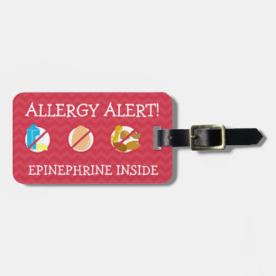 À Bagage Étiquette multiple d'alerte d'allergie alimentaire