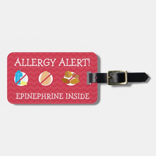À Bagage Étiquette multiple d'alerte d'allergie alimentaire (Devant horizontal)