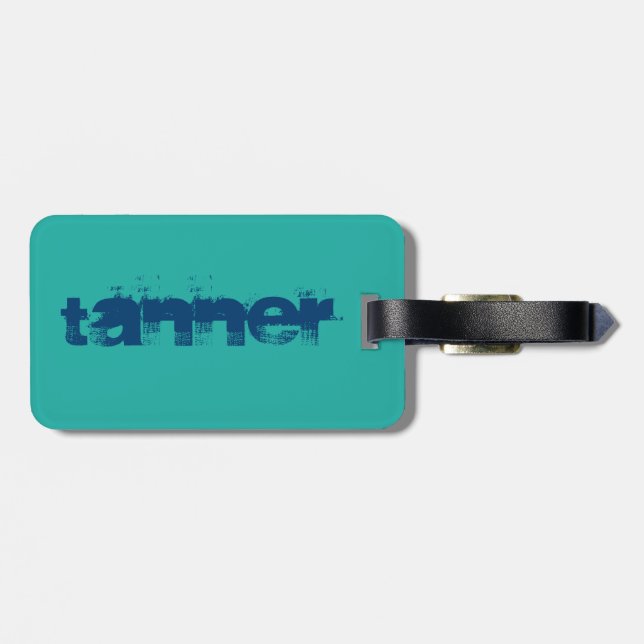 À Bagage Étiquette nommée de Tanner pour l'étiquette de (Dos horizontal)