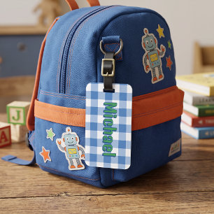 À Bagage Étiquette personnalisée de sac d'école de garçon p