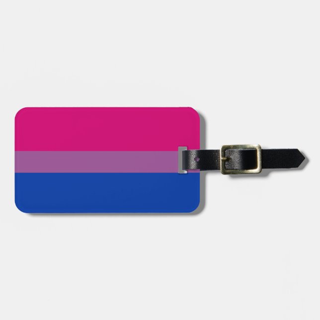 À Bagage Étiquette personnalisée drapeau bisexuel (Devant horizontal)