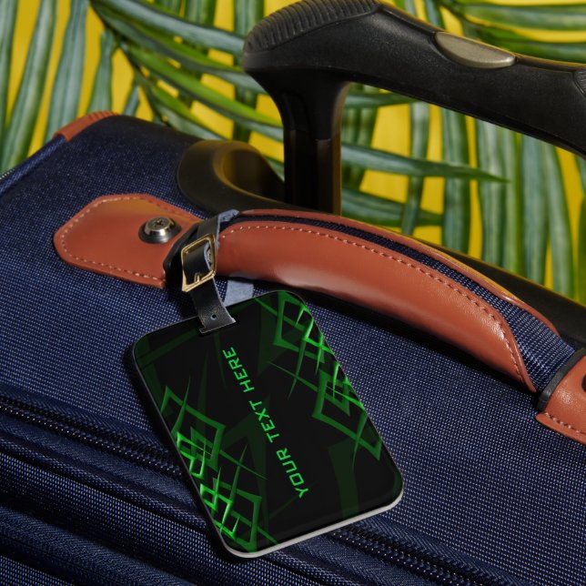 À Bagage Étiquette verte sur la valise noire "Thorn" (Insitu Rectoal 1)