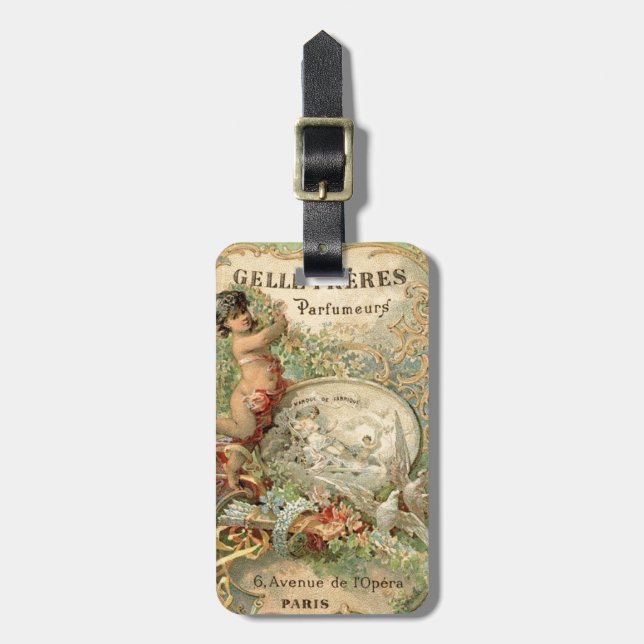 À Bagage Étiquette vintage/victorien de Français (Devant Vertical)