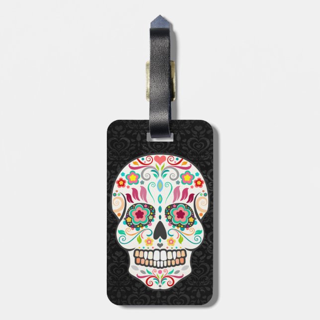 À Bagage Feliz Muertos - étiquette heureuse de coutume de (Dos Vertical)