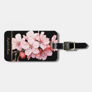 À Bagage Fleurs de cerisier roses florales étiquette de bag