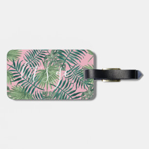 À Bagage Jolie feuille tropicale, citons étiquette de bag