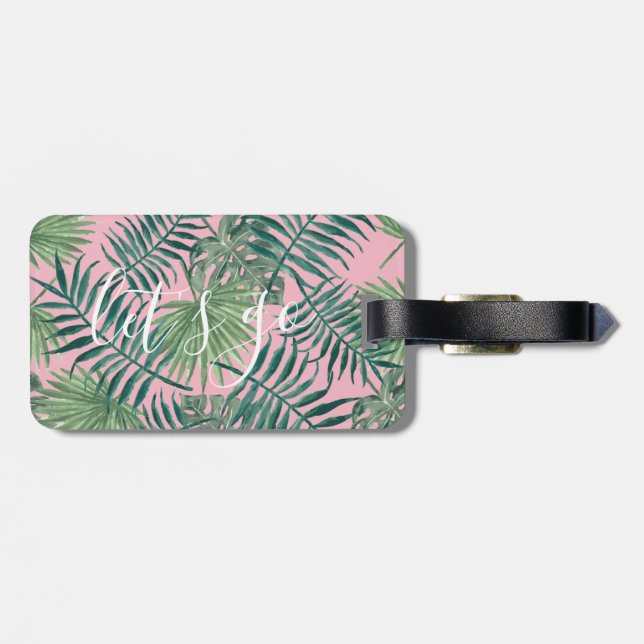 À Bagage Jolie feuille tropicale, citons | étiquette de bag (Dos horizontal)