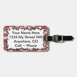 À Bagage L'identification étiquette le ~ Piggys rose