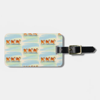 À Bagage mignonne shiba inu marche en ligne étiquette bagag