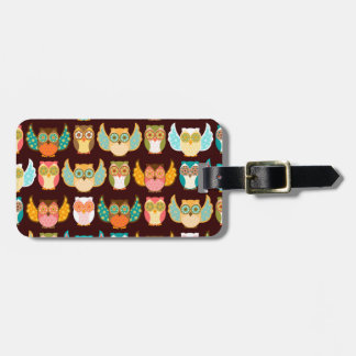 À Bagage Motif de hiboux de Boheme - étiquette faite sur
