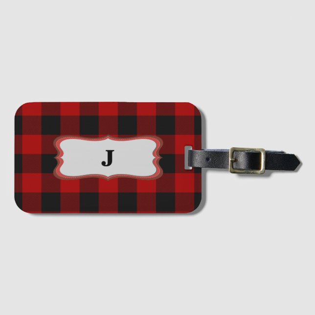 À Bagage Rob Roy Tartan Sac rouge et noir Étiquette et fent (Devant Horizontal)