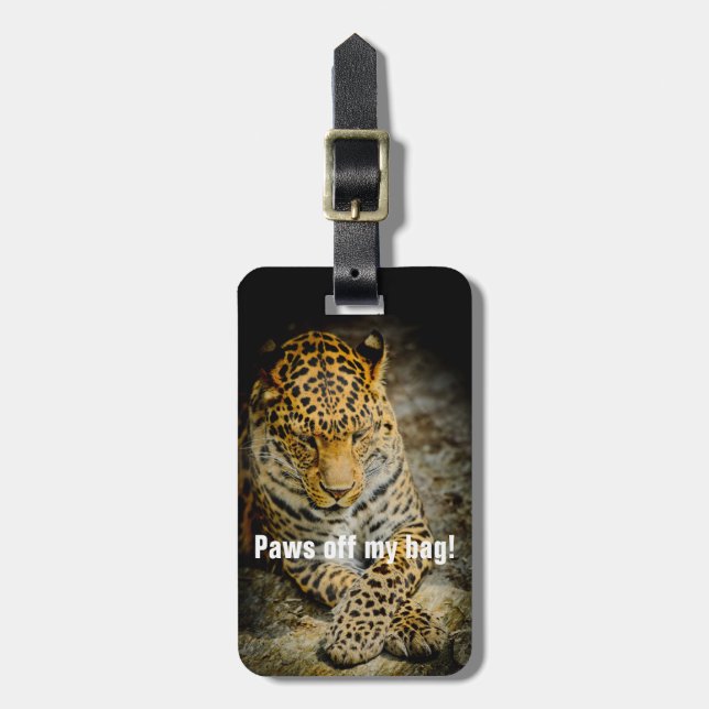 À Bagage Sors mon sac ! Étiquette Repose des bagages léopar (Devant Vertical)
