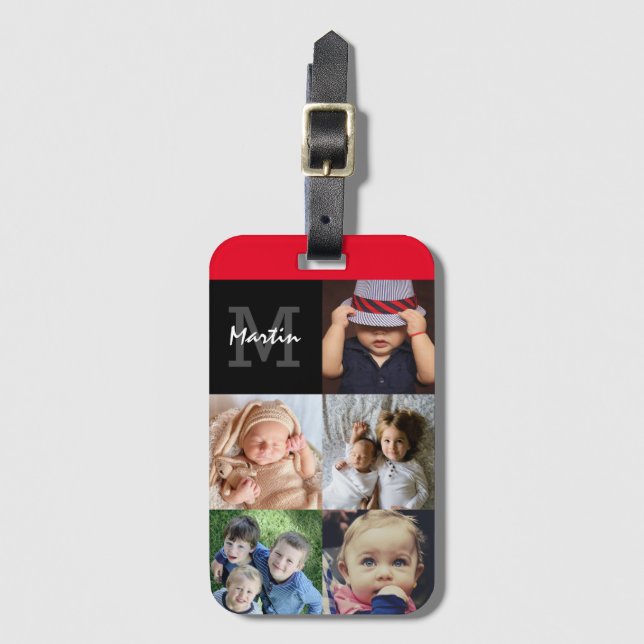 À Bagage Téléchargez votre étiquette photo monogrammed baga (Devant Vertical)