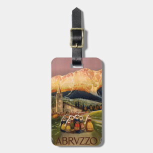 À Bagage Vintage Abrvzzo Italie étiquette bagages personnal