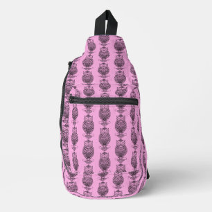 À Bandoulière Hibou (rose) - Sac banane