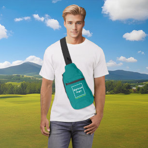 À Bandoulière Nom de l'entreprise et logo sur le sac Turquoise G