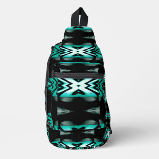 À Bandoulière Sac d'élingue en design noir et Aqua Sud-Ouest