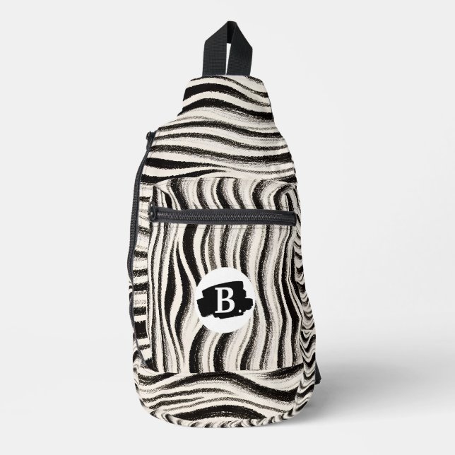 À Bandoulière Sac d'impression Zebra Stripe personnalisé (Recto)