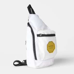 À Bandoulière Sac professionnel blanc avec texte personnalisé