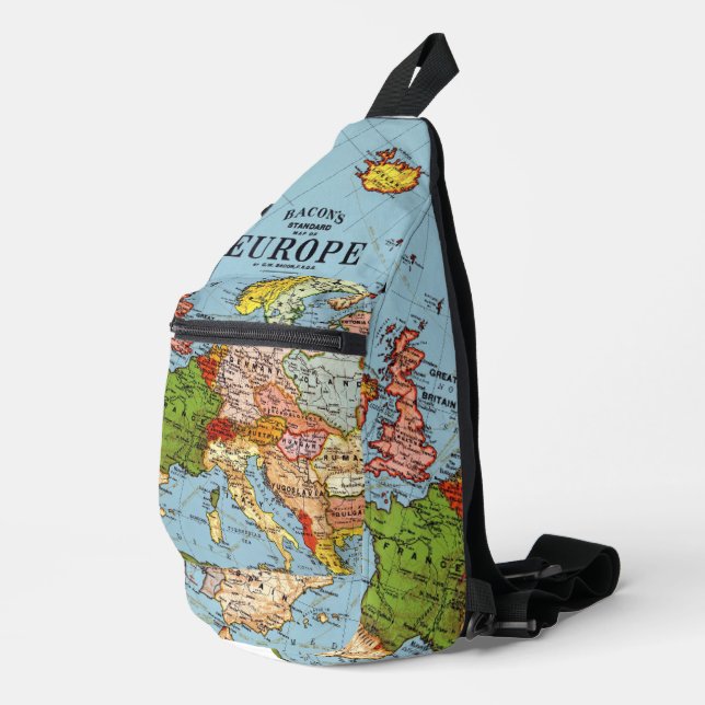 À Bandoulière Sac Sling Crossbody - Carte De L'Europe (Coin droit)