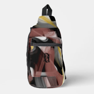 À Bandoulière Tendance Sac Banane Art Abstrait Noir Blanc Poudre
