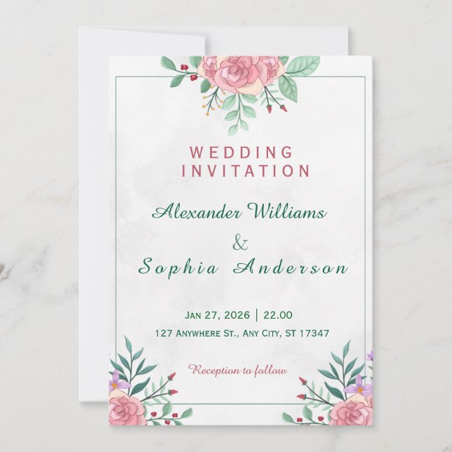 A beautiful wedding invitation to begin a happy li (Devant)