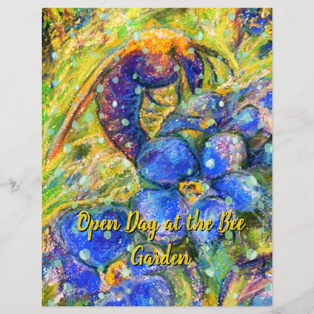 A Bee & Forget-me-not-Flowers in the Garden (Devant)