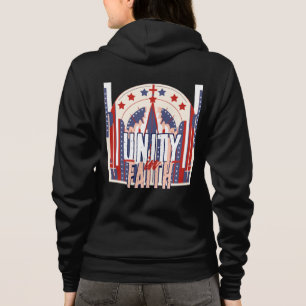 À Capuche Unité dans la Foi : Une veste de Denim patriotique