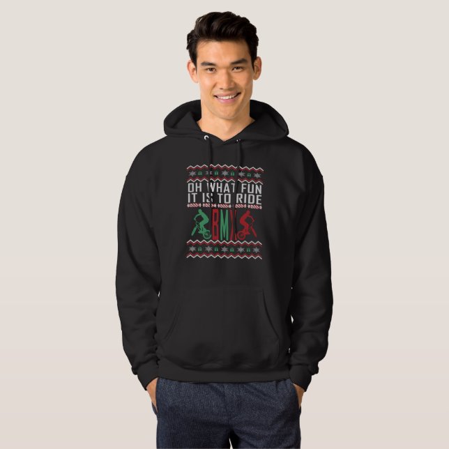 À Capuche Vélo BMX Veste de Noël moche (Devant entier)