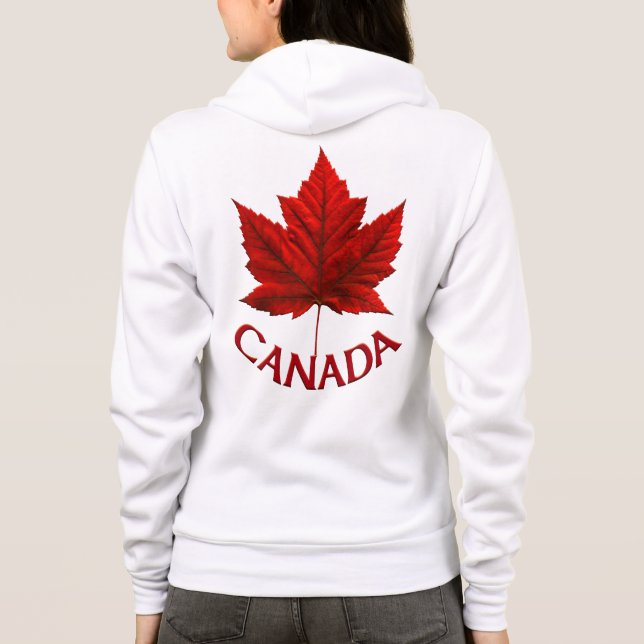 À Capuche Veste Canada Souvenir du Canada féminin Veste spor (Dos)