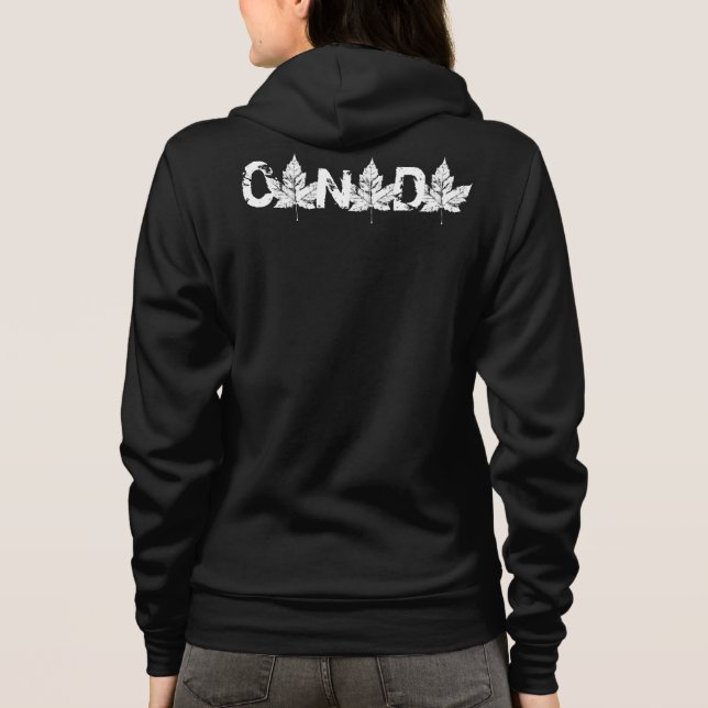 À Capuche Veste Canada Veste Souvenir Canada Femmes Custo (Dos)
