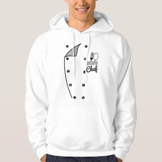 À Capuche Veste de costume de chef drôle. Uniforme de cuisin (Devant)